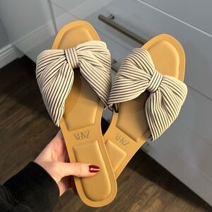 Zara women’s bow tie flat sandals